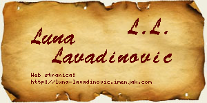 Luna Lavadinović vizit kartica